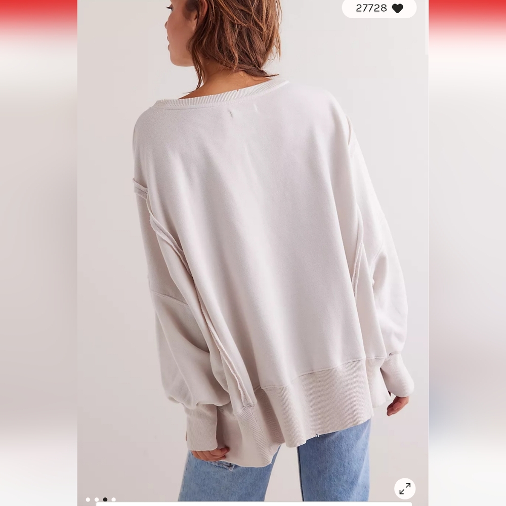 NWT Free People Camden Graphic Billy GOAT Oversized Pullover Sweatshirt - Picture 6 of 7